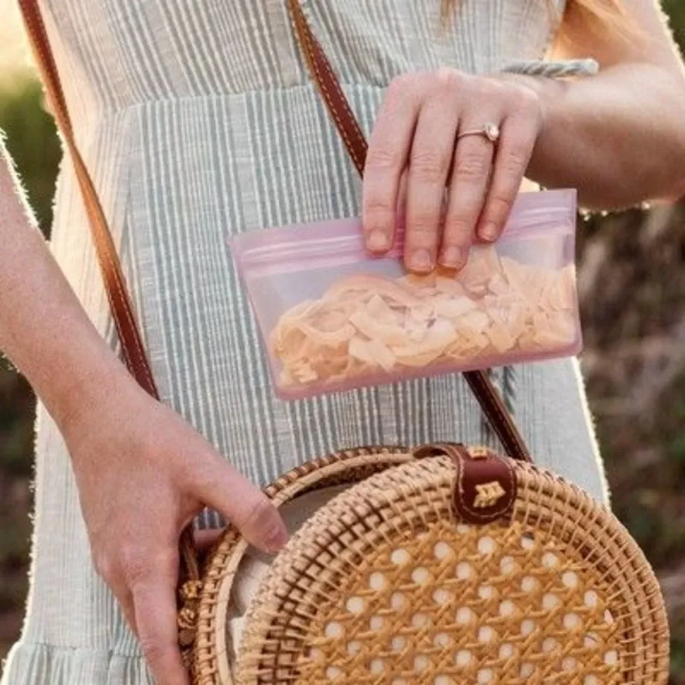Set of 3  Multi-Color Ziptop Reusable Storage Bags